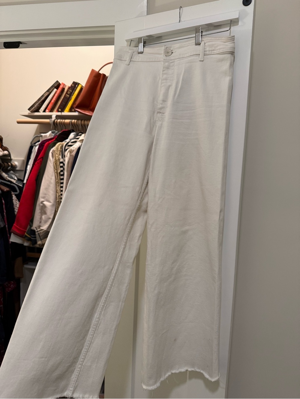 Zara White Wide-Leg High-Rise Jeans